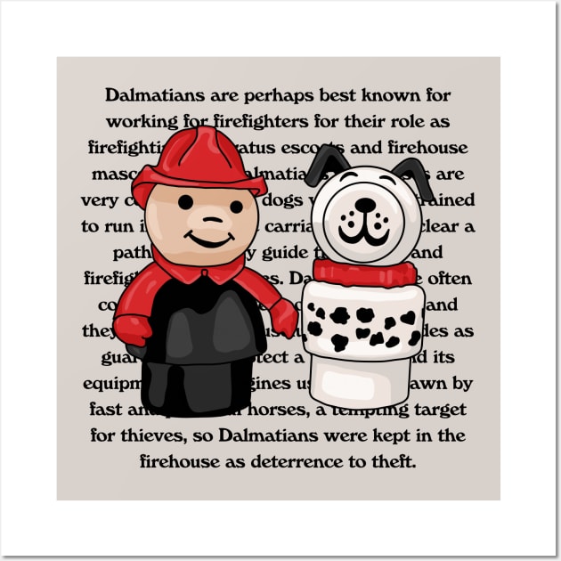 Little People Fire Fighter and Dalmatian Wall Art by Slightly Unhinged